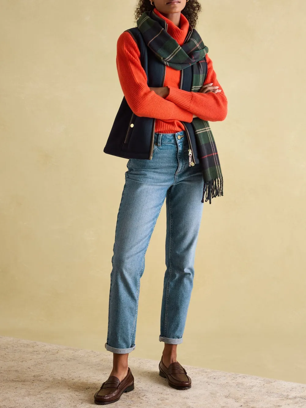 Navy Slight Stretch Fleece Gilet