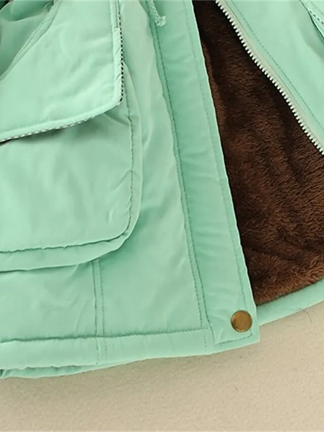 Women's Winter Coat Fleece Lined Parka Thermal Warm Windproof Puffer Jacket with Pocket Hooded Heated Jacket Fall Outerwear Drawstring Outdoor Street Fashion Casual Outerwear