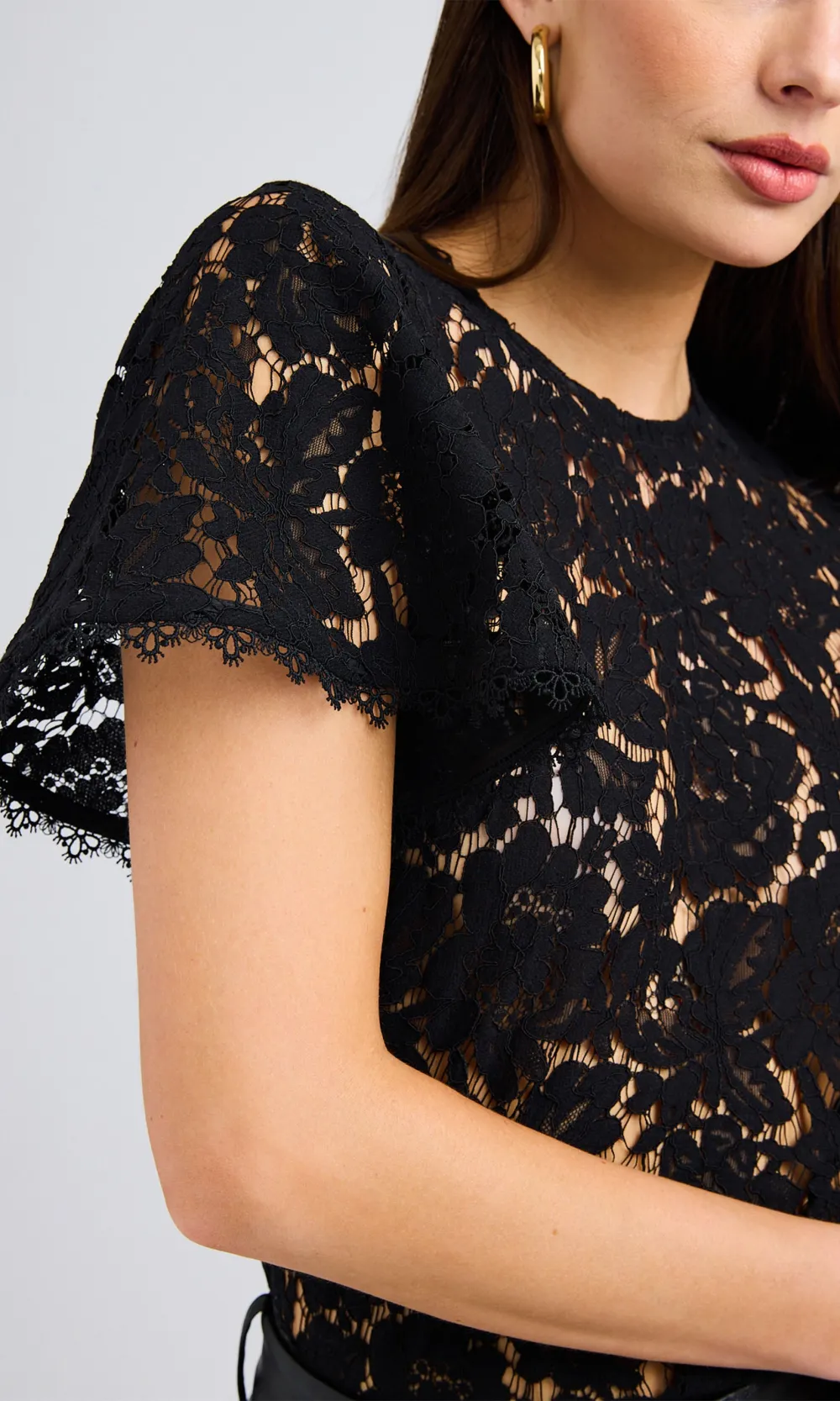 Lace Short Sleeve Top