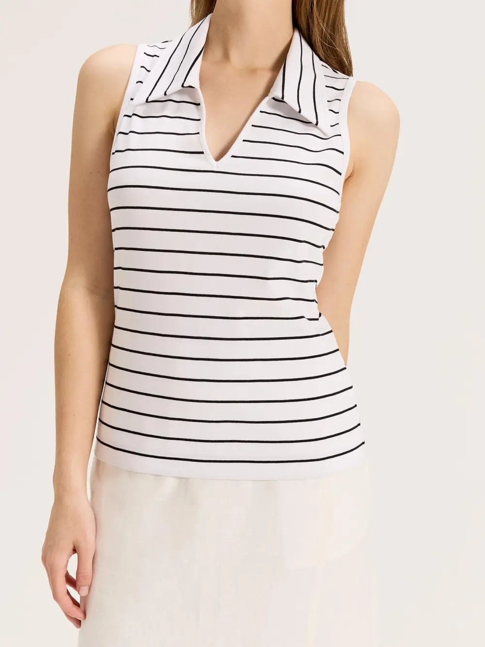 Striped Cotton Polo Tops
