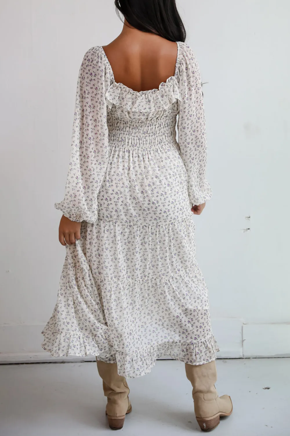 Endearing Appeal Cream Floral Midi Dress