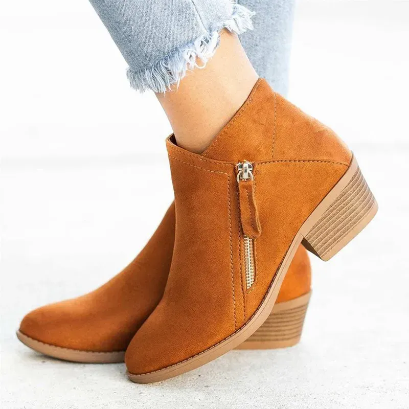 Women's Fashion Low Heel Ankle Boots