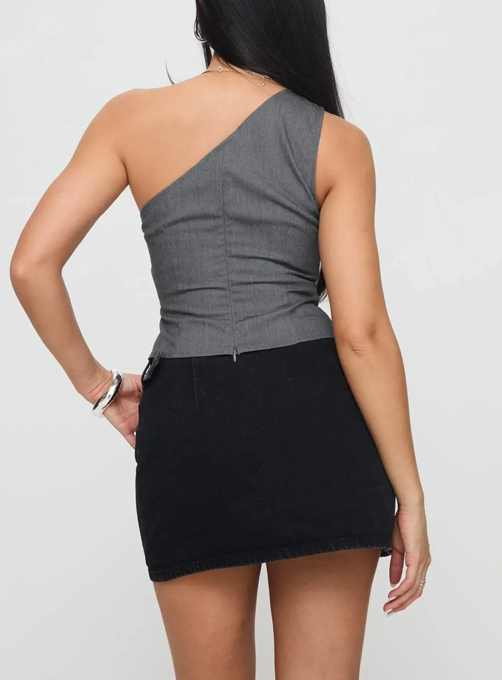 Denim Wrap Mini Skirt