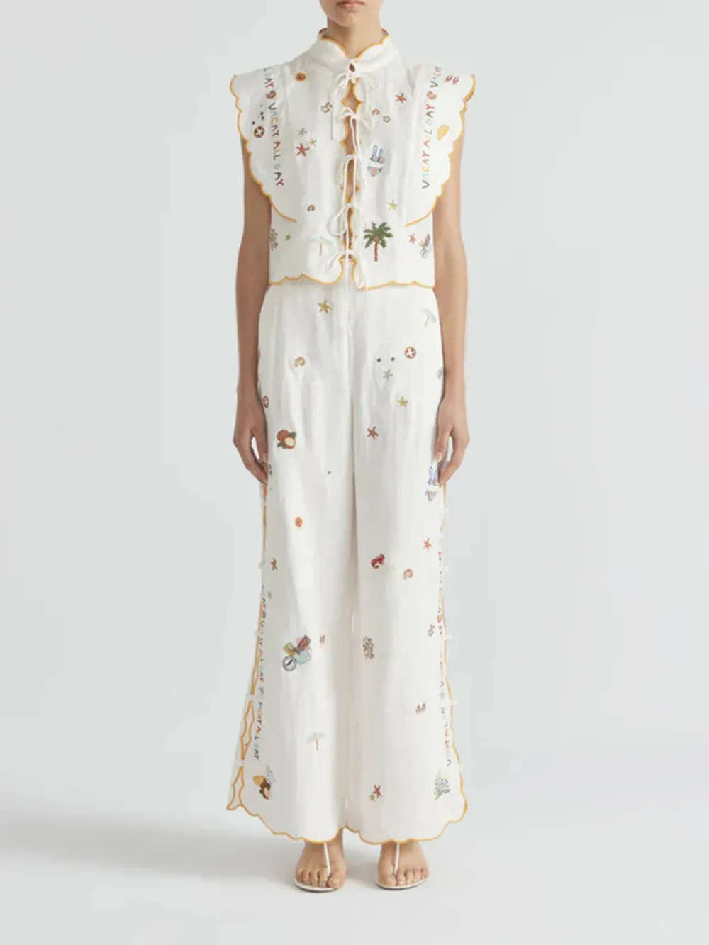 Casual Style All Day Scallop Edge Pants