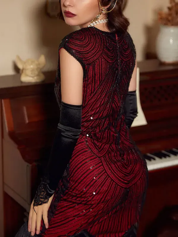 Glitter Fringe 1920s Flapper Dress
