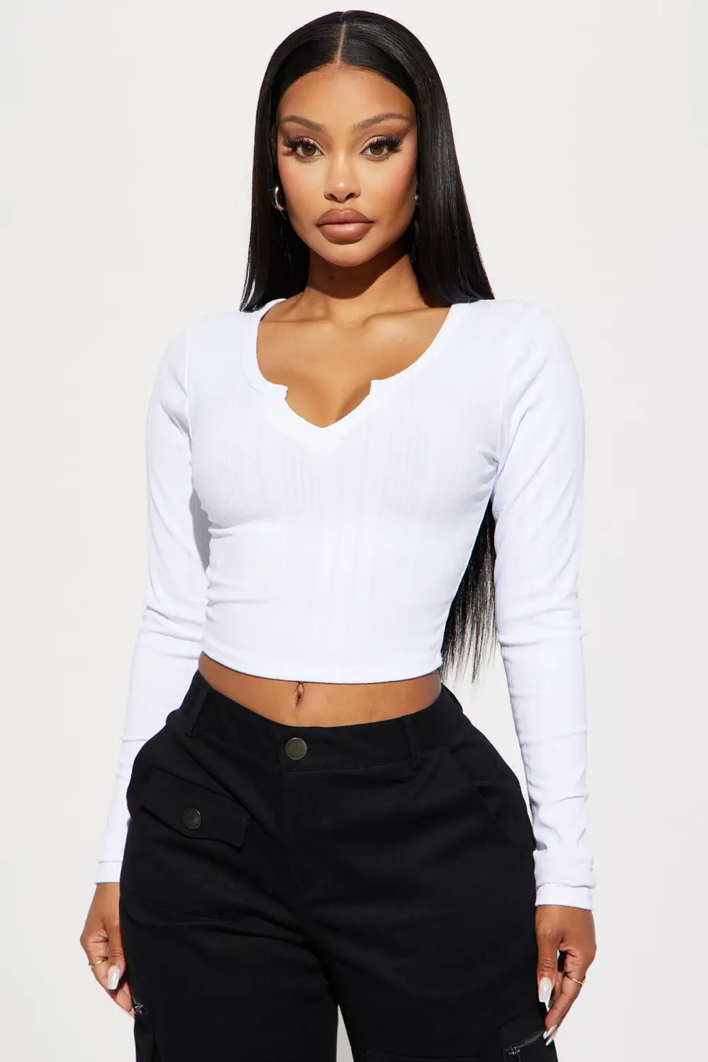 Koryn Ribbed Top - White