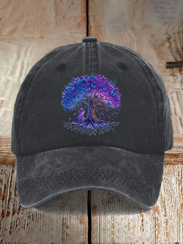Alzheimer'S Awareness Forget Me Not Print Baseball Cap
