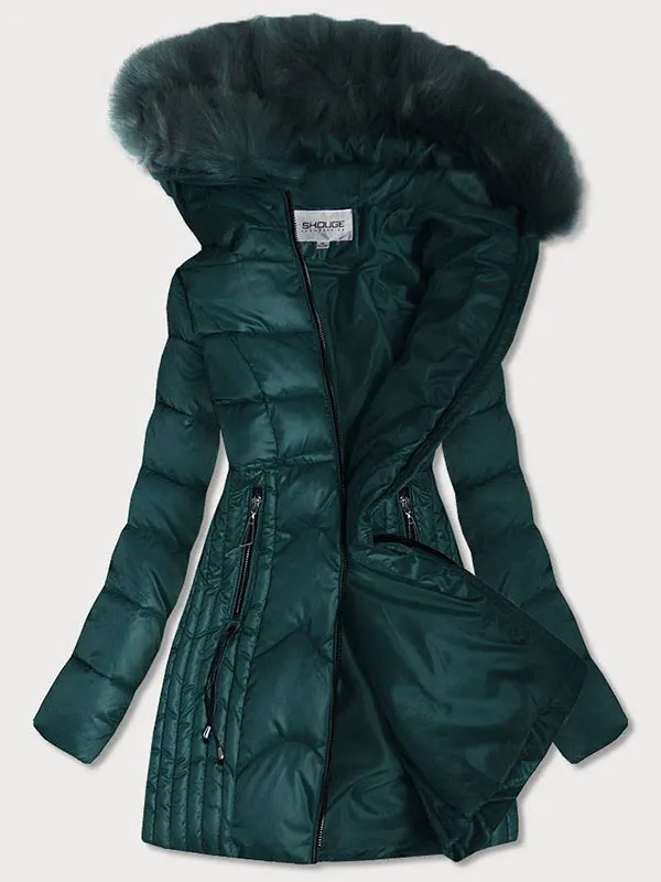 QUI stitched ladies winter jacket green