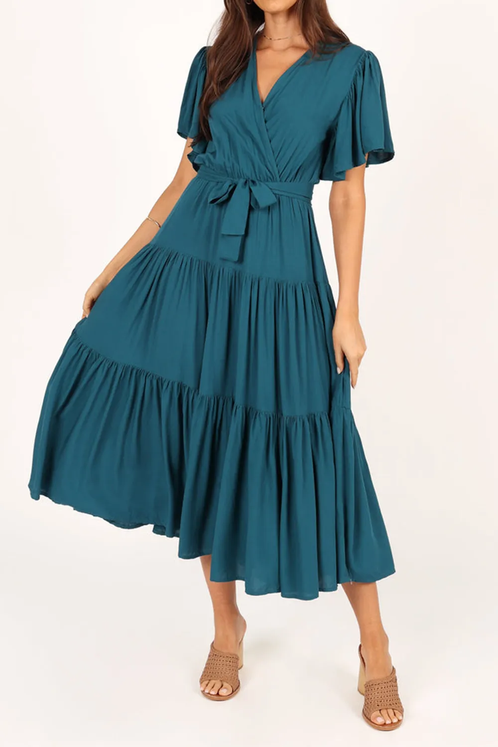 COLORFUL DRESS WITH TIE BOW