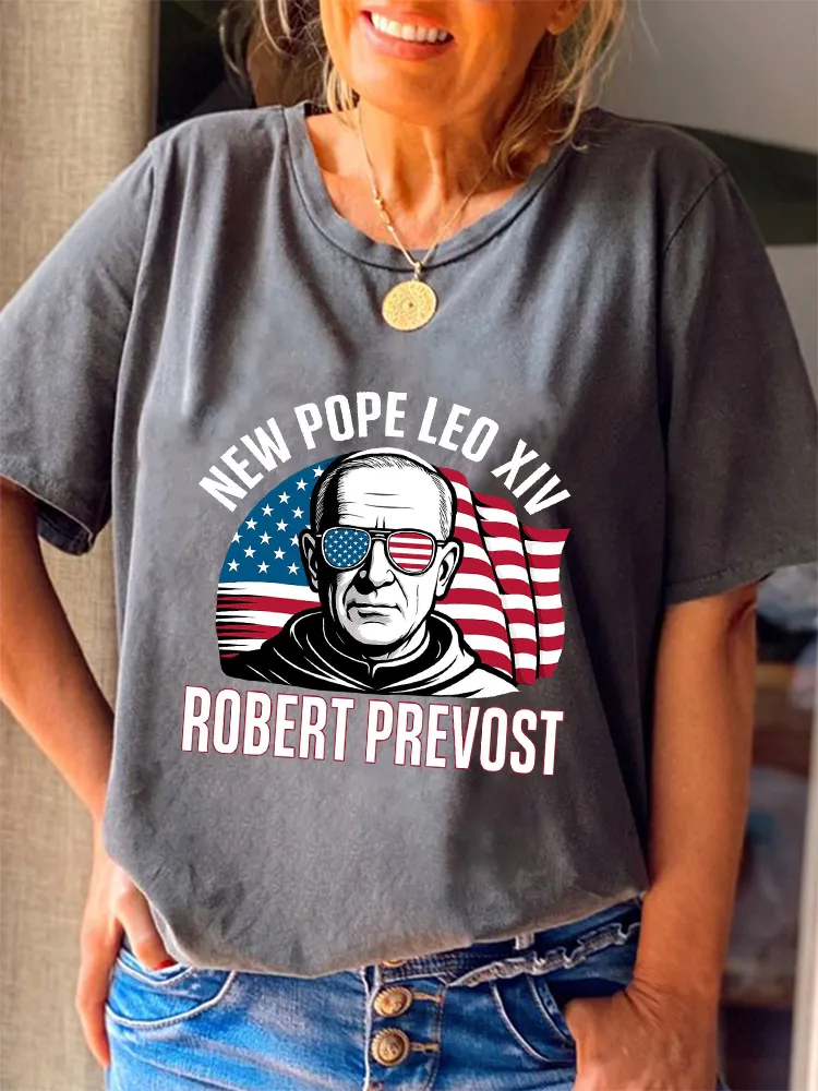 Women'S Honoring The New Pope Leo Xiv Round-Neck Short-Sleeved T-Shirt