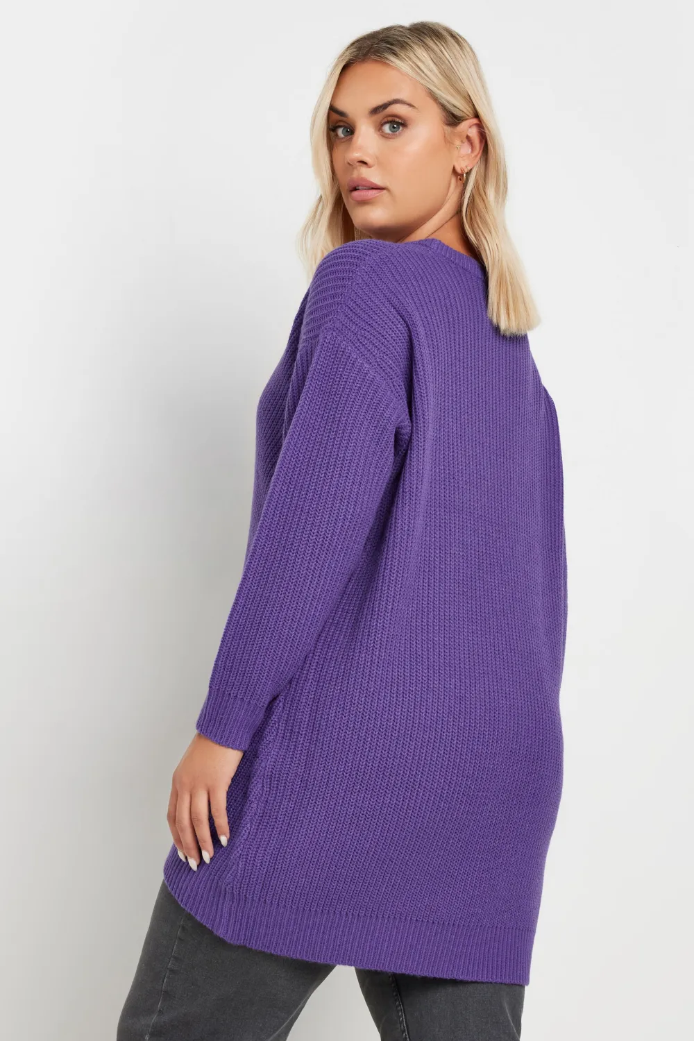 YOURS Curve Black & White Essential Knitted Jumper