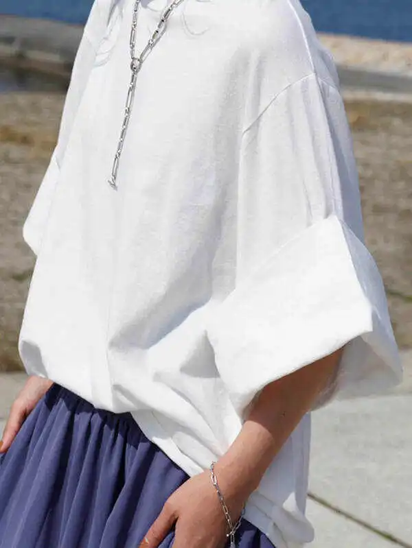 Original Solid Color Casual Flared Sleeve Loose T-Shirts