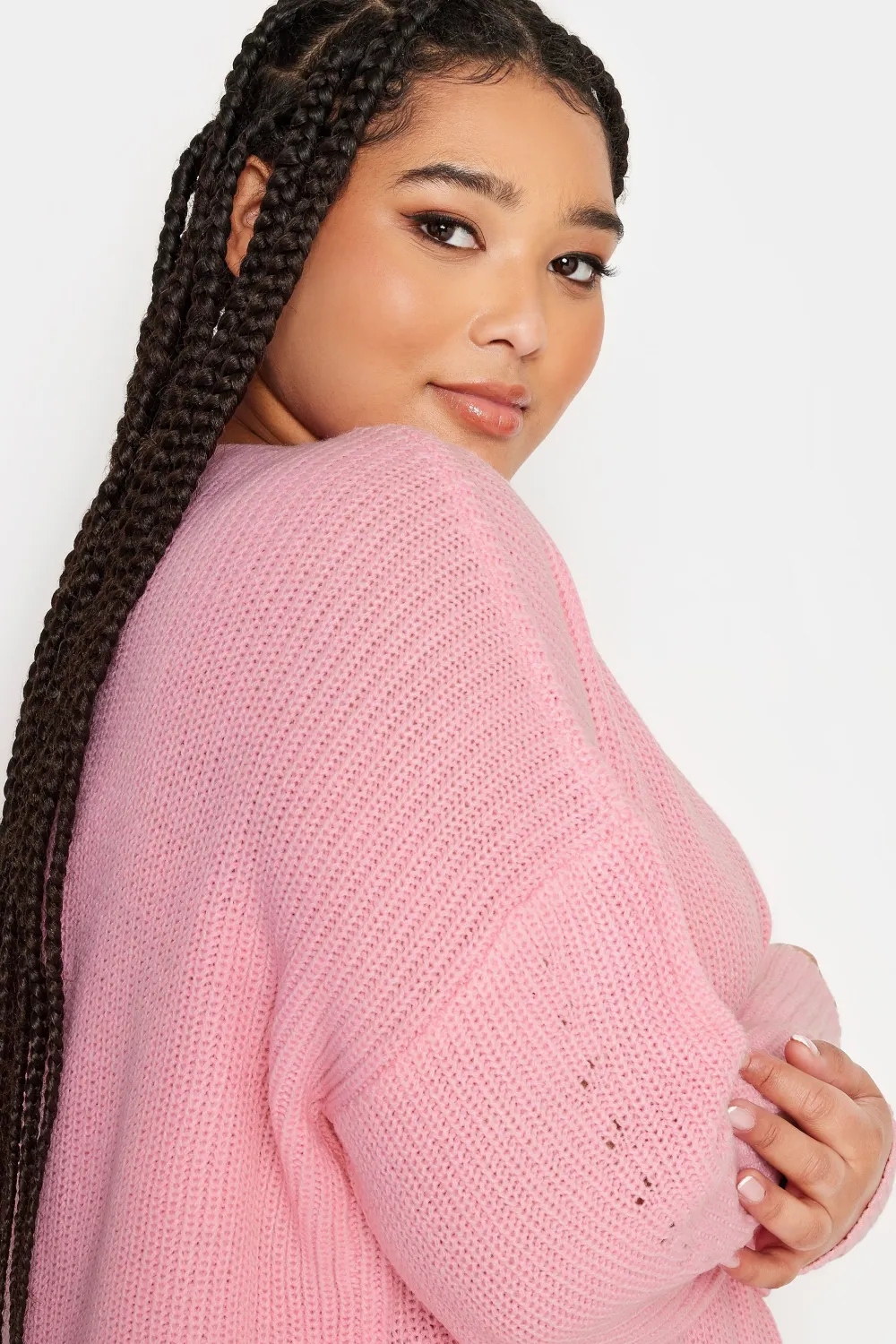 YOURS Curve Pink Drop Shoulder Jumper