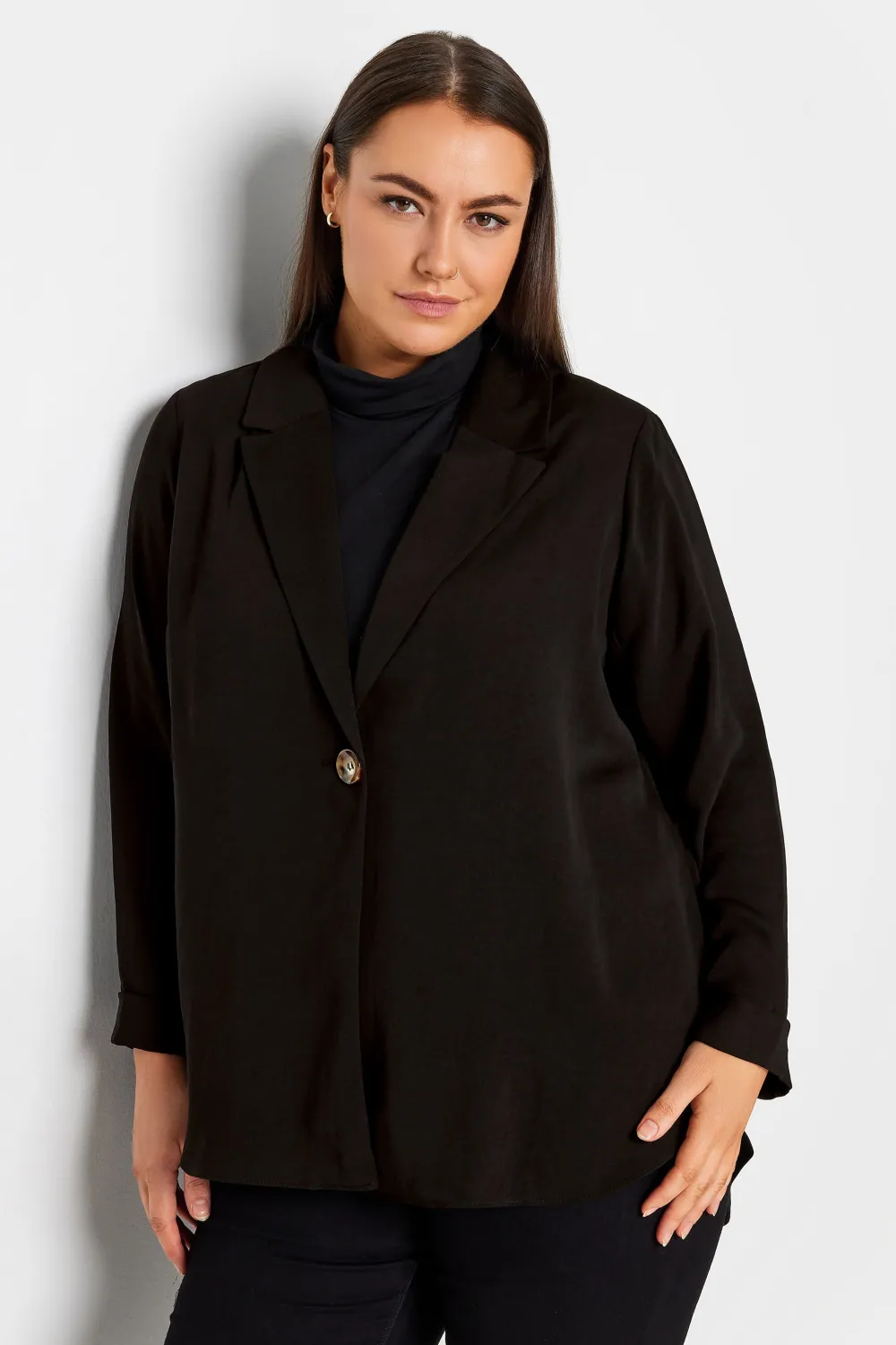 Evans Black Soft Button Jacket