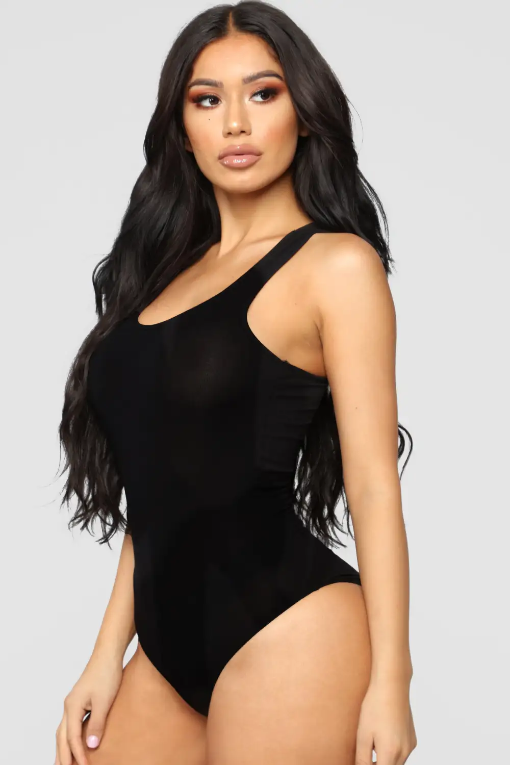 Davina Basic Tank Bodysuit - Black