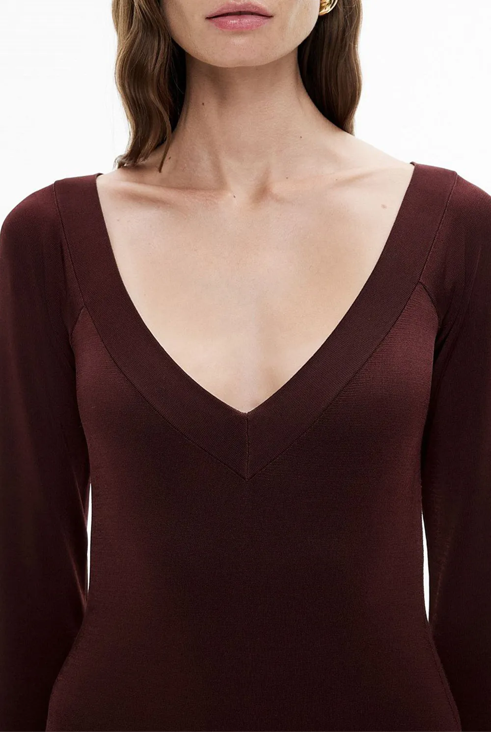 Loose Neck Knitted Figure-Hugging Dress