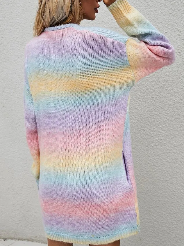 Women Ombre Long Sleeve Comfy Casual Cardigan