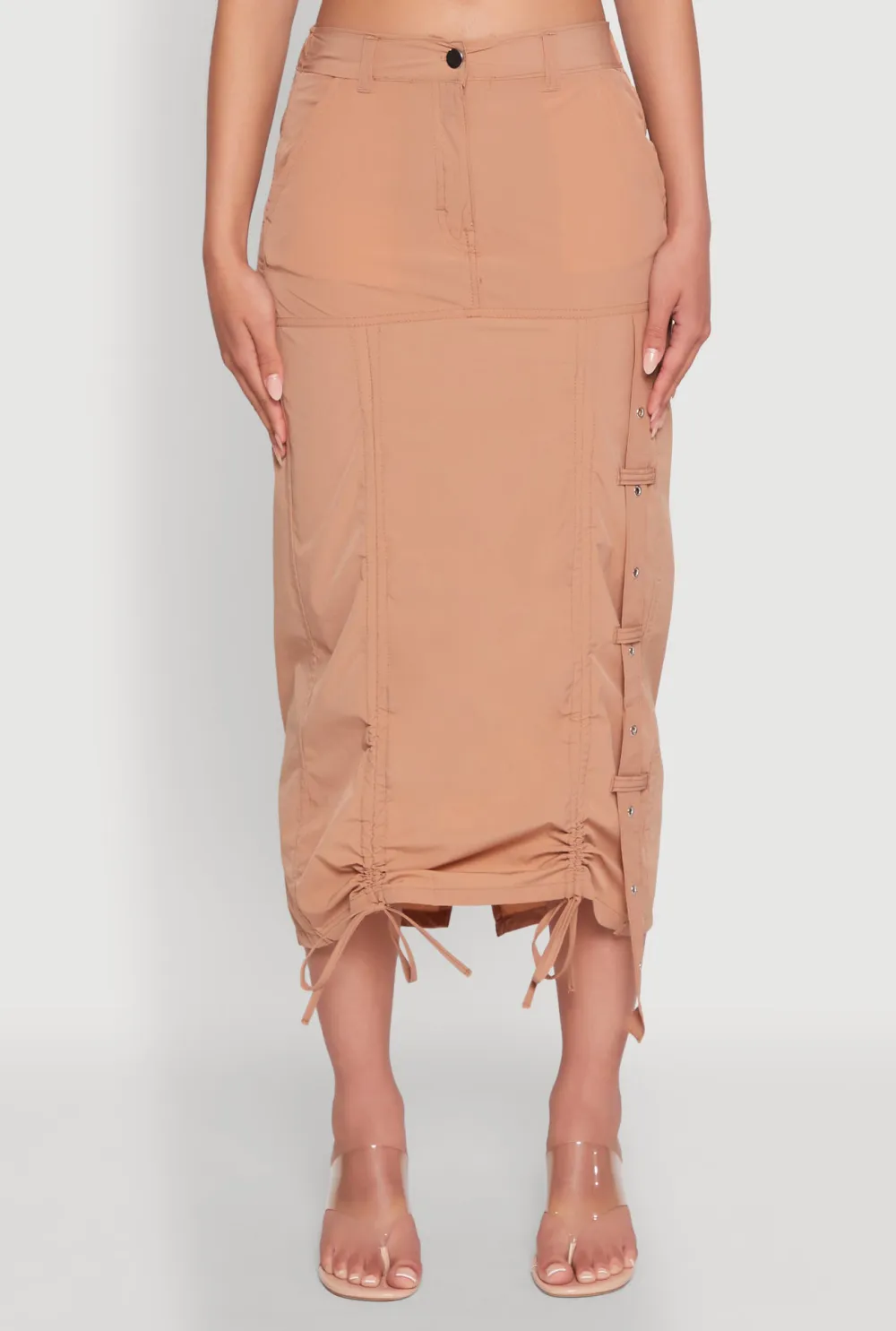Mid Length Slit Skirt