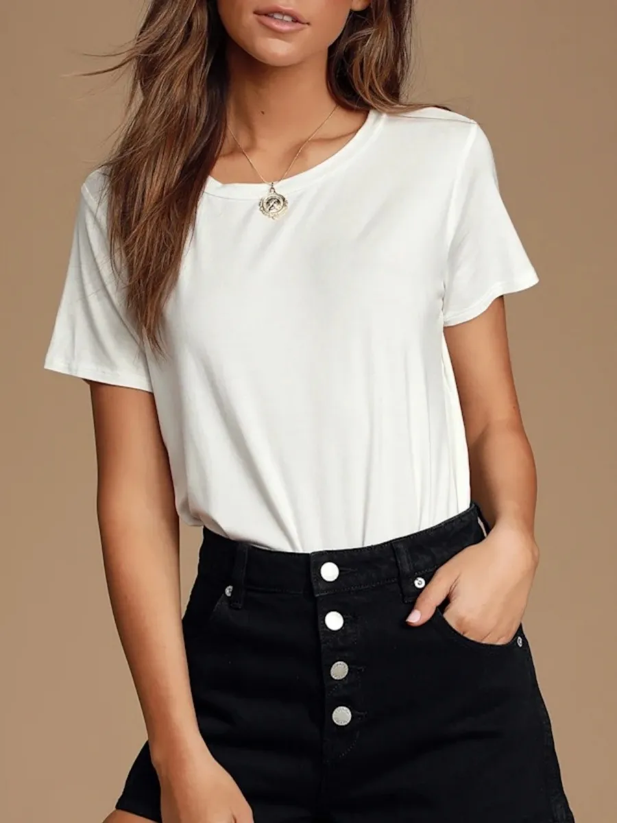 Round Neck Short Sleeve Bodysuit