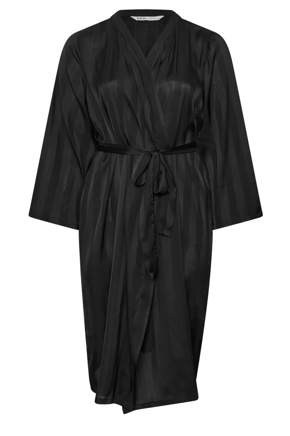 YOURS Curve Red Stripe Jacquard Satin Robe