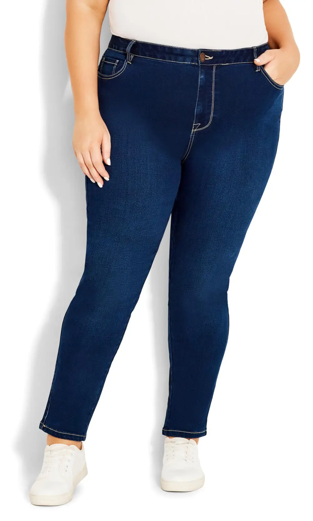 Evans Blue Dark Wash High Waisted Skinny Petite Jeans