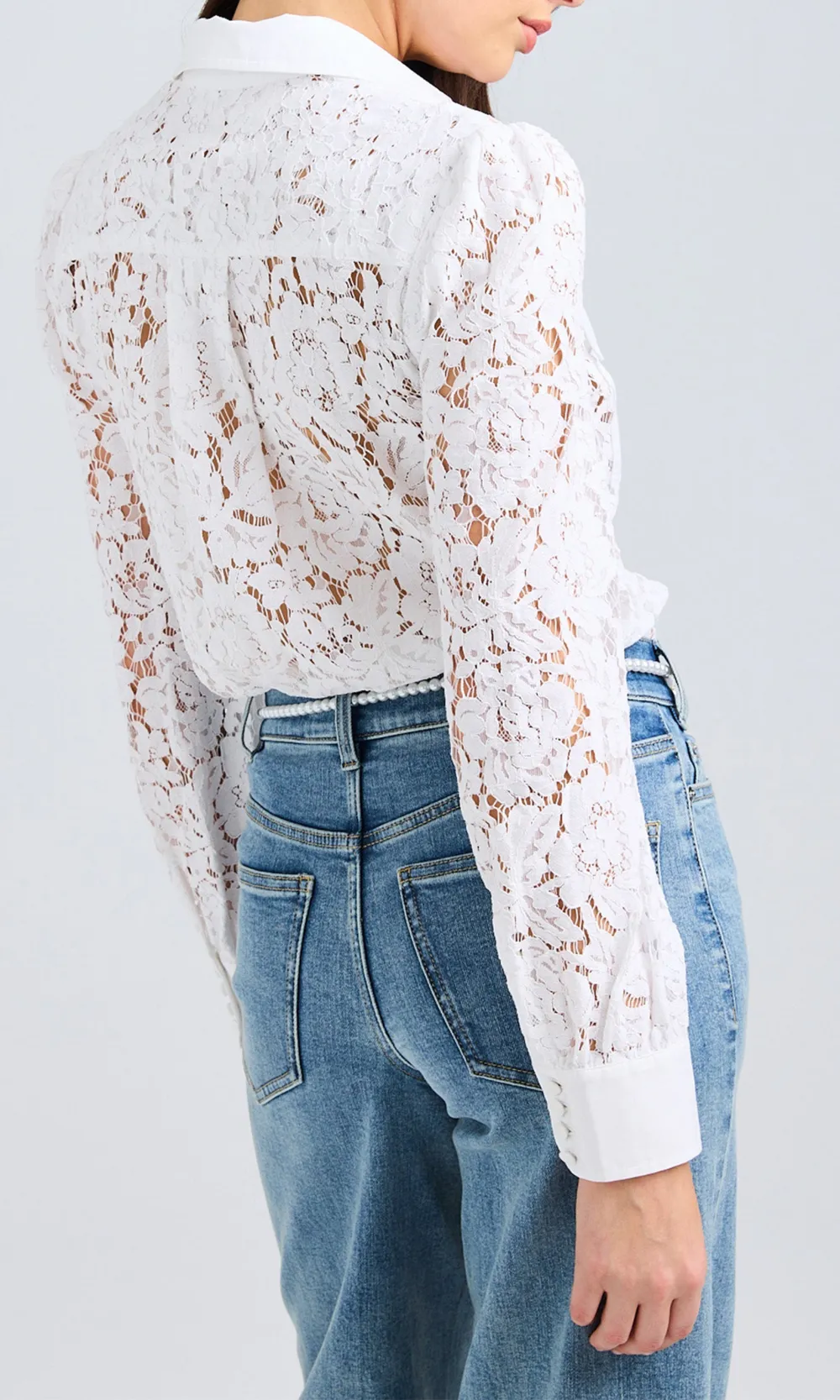 White Poplin Lace Shirt
