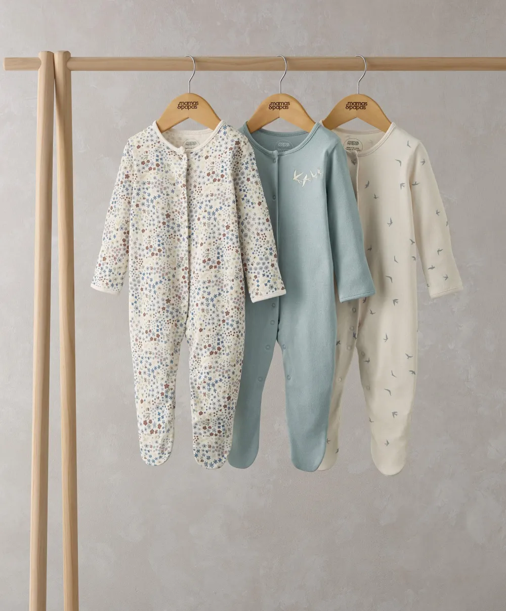 Ditsy Floral Sleepsuits (Set of 3)