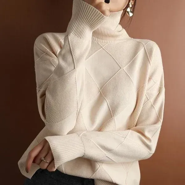 Loose Cashmere Turtleneck Sweater Cardigan-FREE SHIPPING