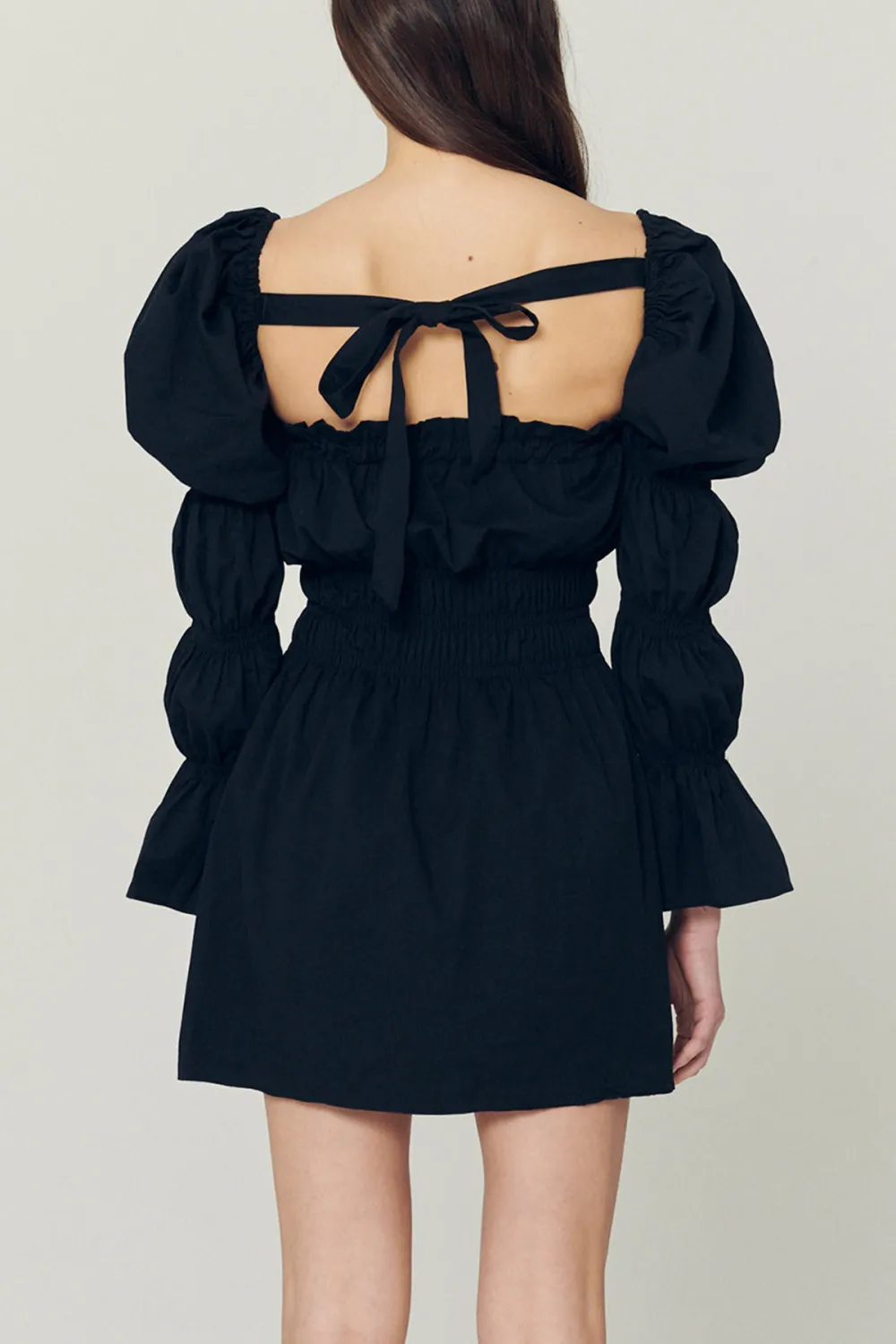 Balloon Sleeve Mini Dress