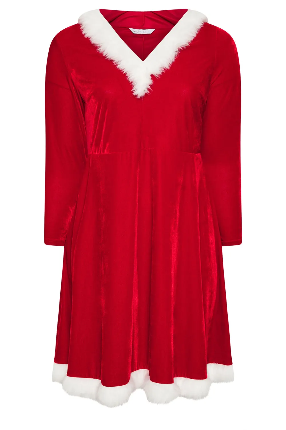 YOURS LONDON Curve Red Velvet Santa Dress