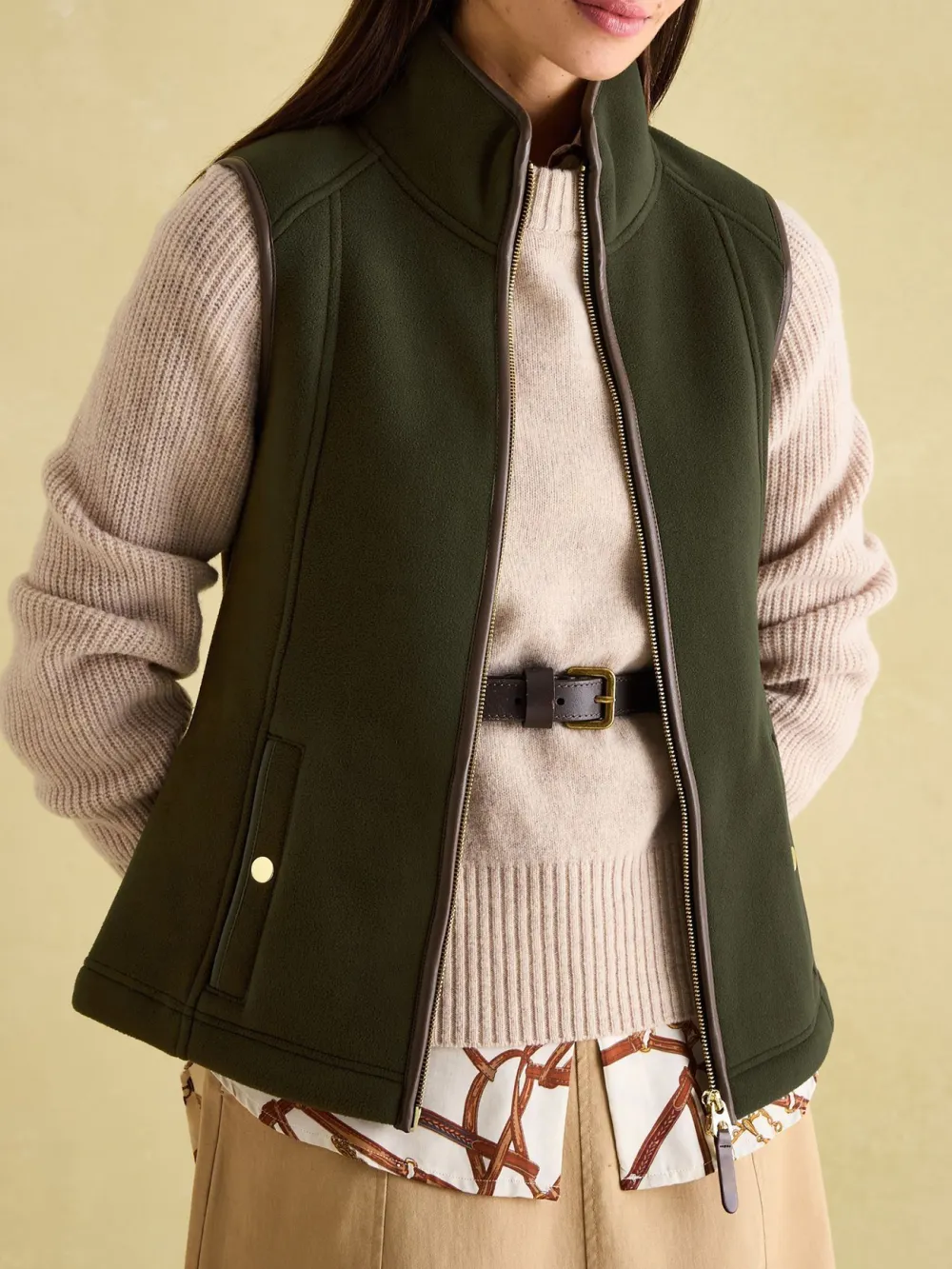 Slight Stretch Green Fleece Gilet