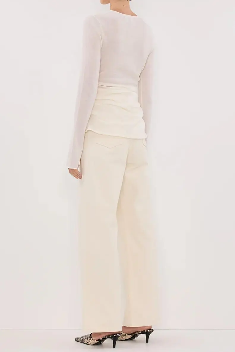 OFF WHITE MERINO KNIT TOP