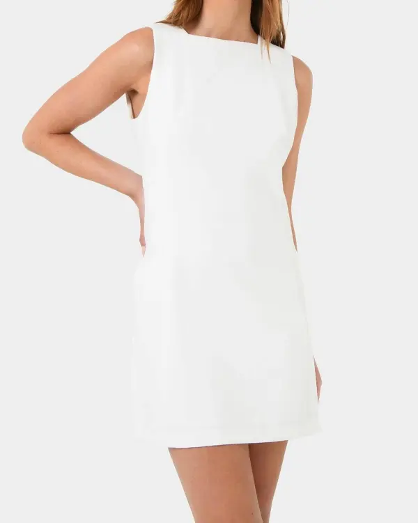 Square Neck Panel Dress -Lvory