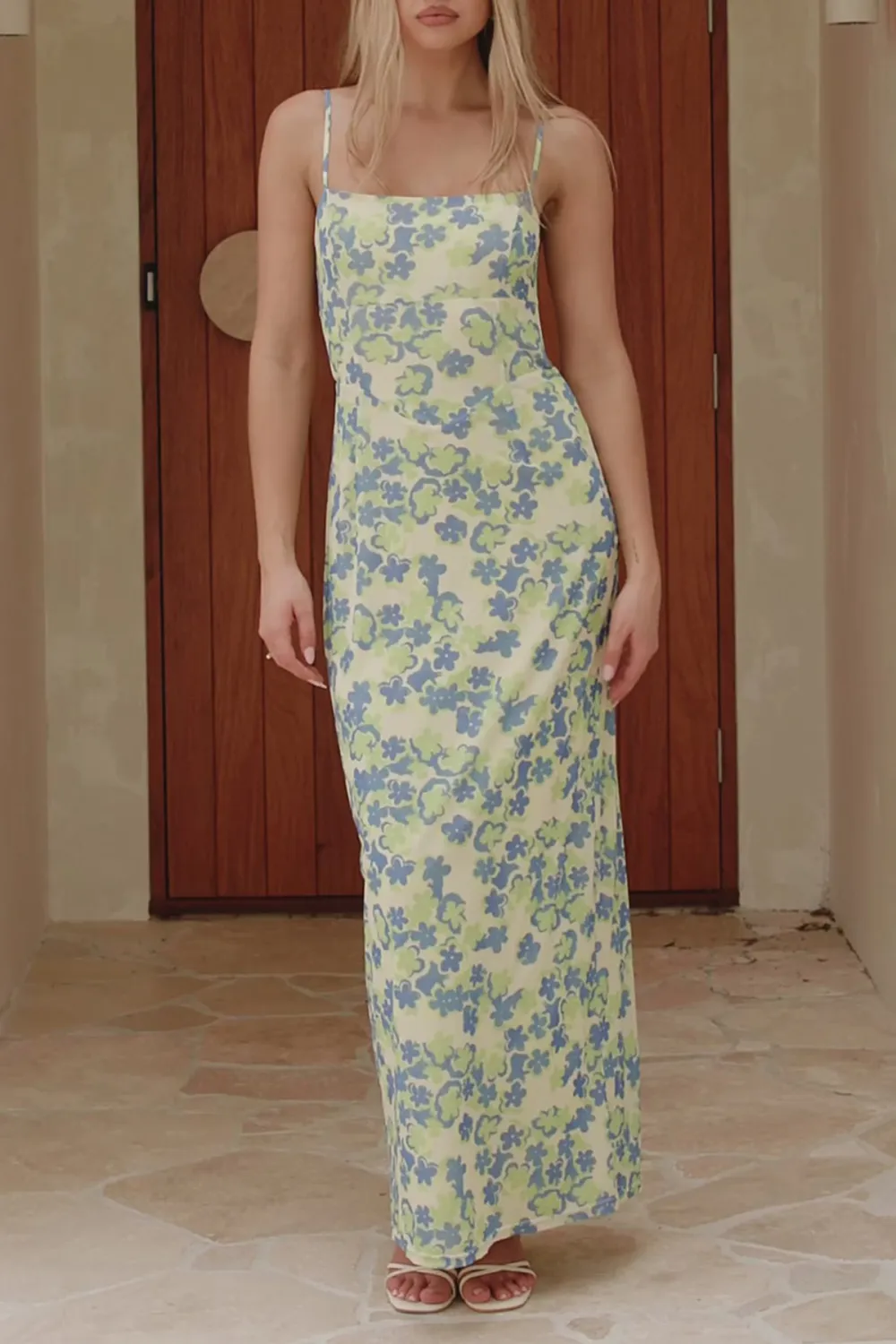 Floral Print Spaghetti Strap Midi Dress