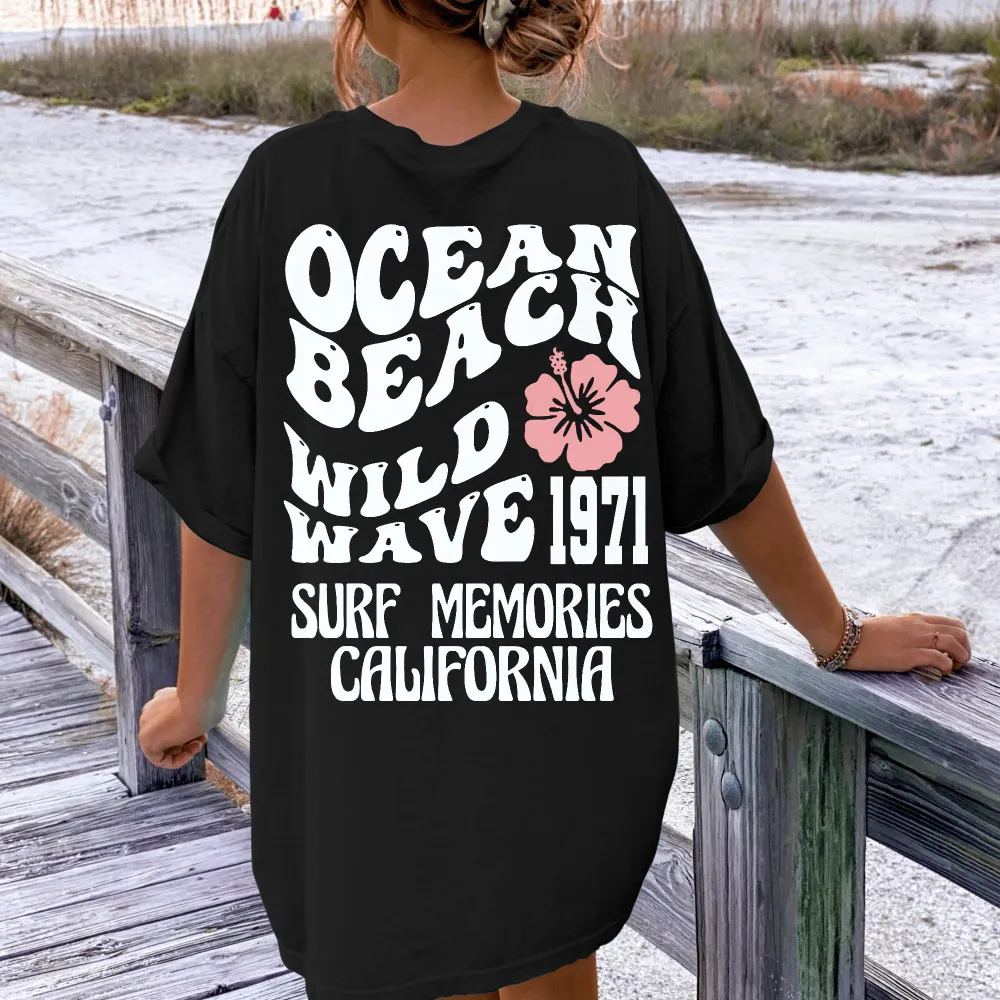 Ocean Beach Surf Memory Print Tee