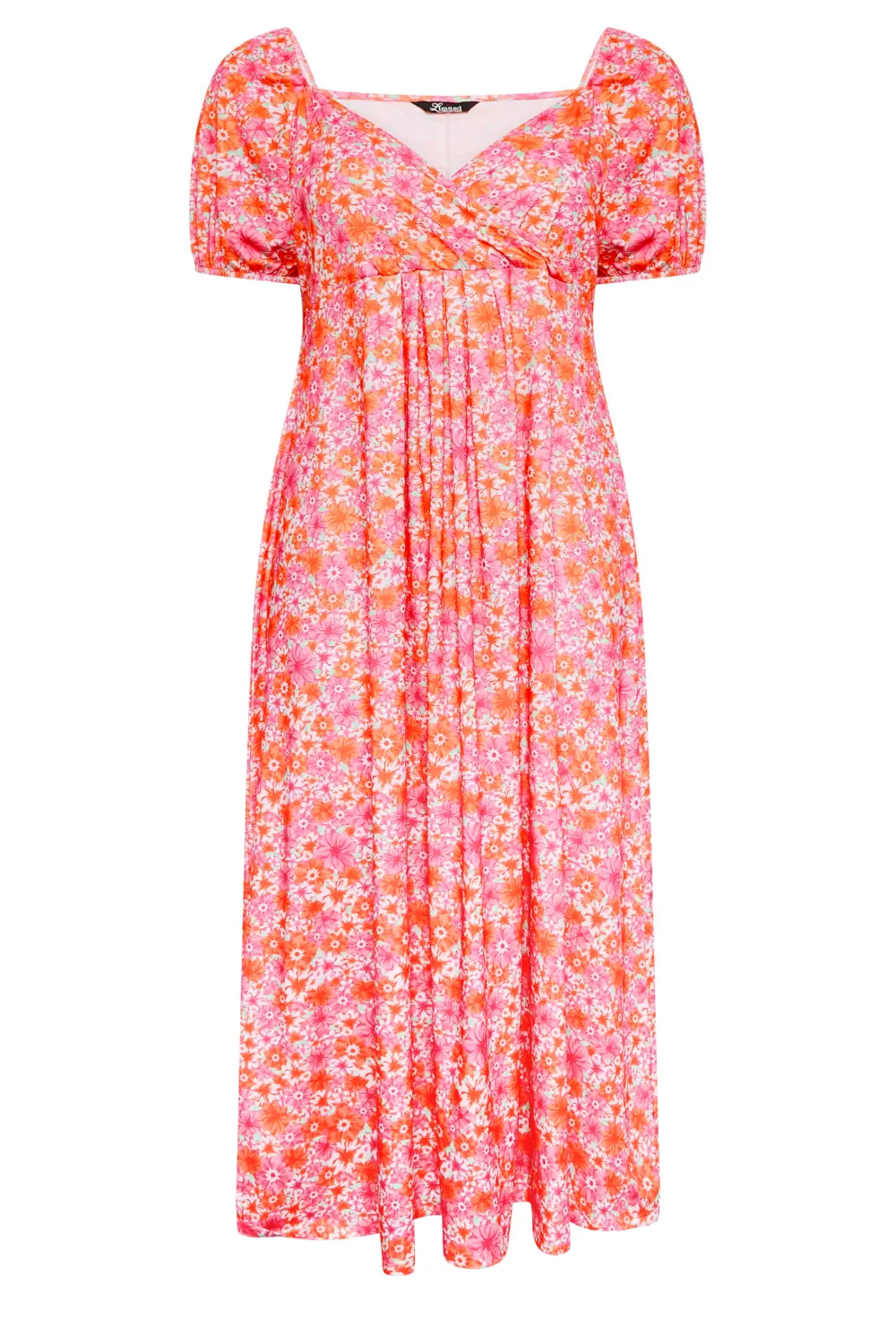 Yours Curve Pink Floral Wrap Maxi Dress