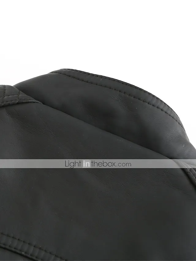 Women's  Faux Leather Jacket Moto Biker Jacket Fall Waterproof Windproof Coat Winter Zipper Lapel Modern Outerwear Long Sleeve Causal Vacation