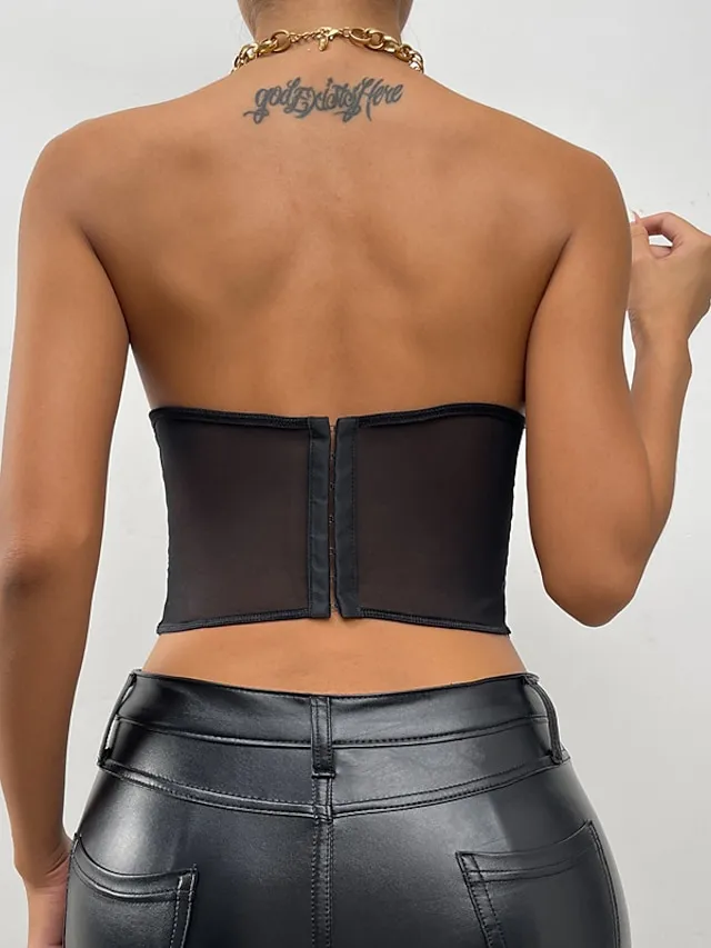 Corset Women's Corset Tops Prom Party & Evening Club Black White Red Sexy Underbust Corset Buckle Tummy Control Lace Summer Spring