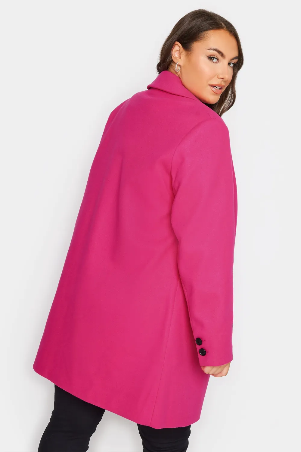 YOURS Curve Pink Midi Formal Coat