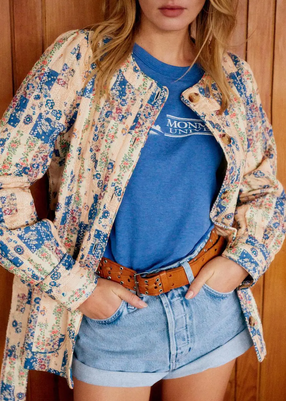 Quilted Printed Long-Sleeved Jacket