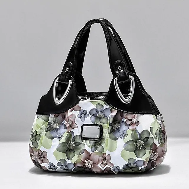 Women's Handbag Top Handle Bag PU Leather Office Daily Date Print Large Capacity Floral Print zebra Leopard White Rose