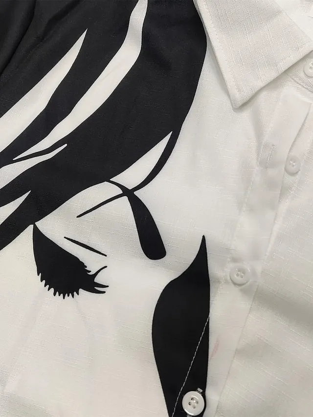 Women's Shirt Blouse Black Pink Army Green Graphic Floral Button Print Long Sleeve Daily Weekend Tropical Vintage Shirt Collar Regular Floral S