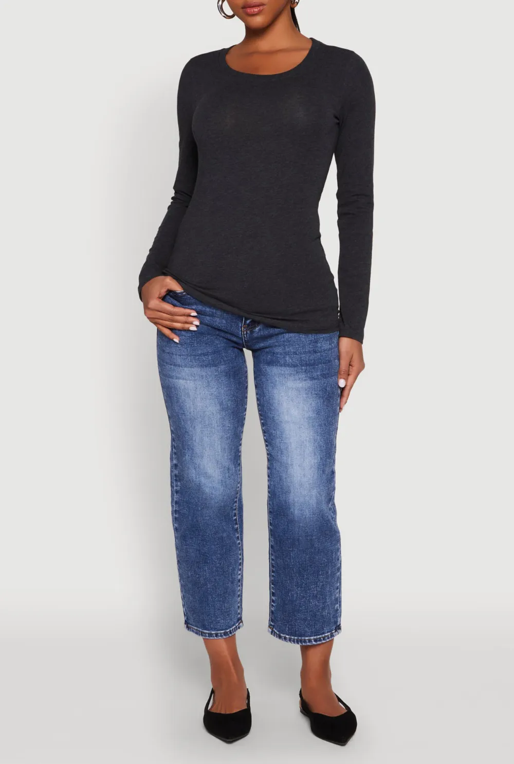 Solid Color Long Sleeved Top