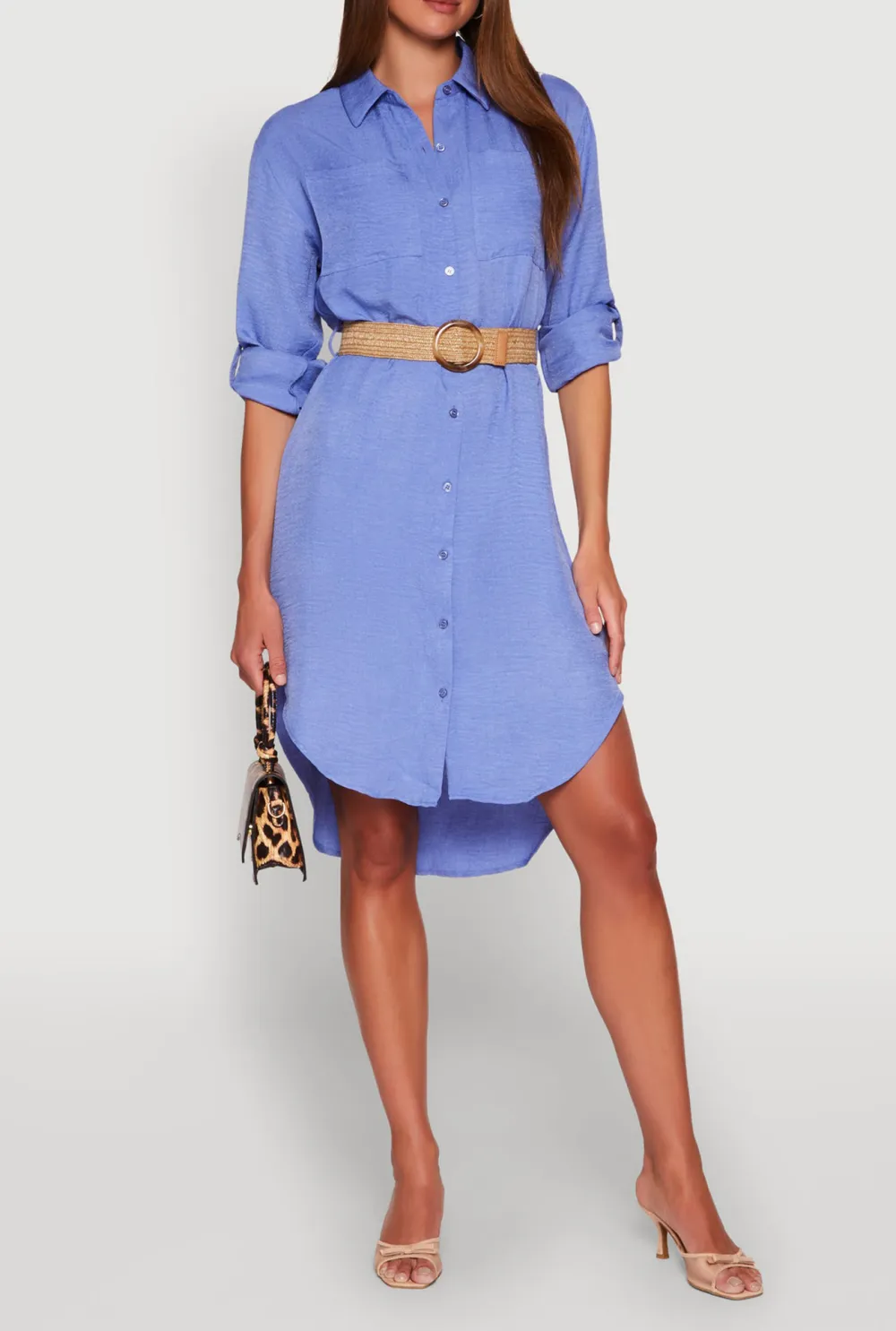 Three Quarter Sleeved Shirt Dress