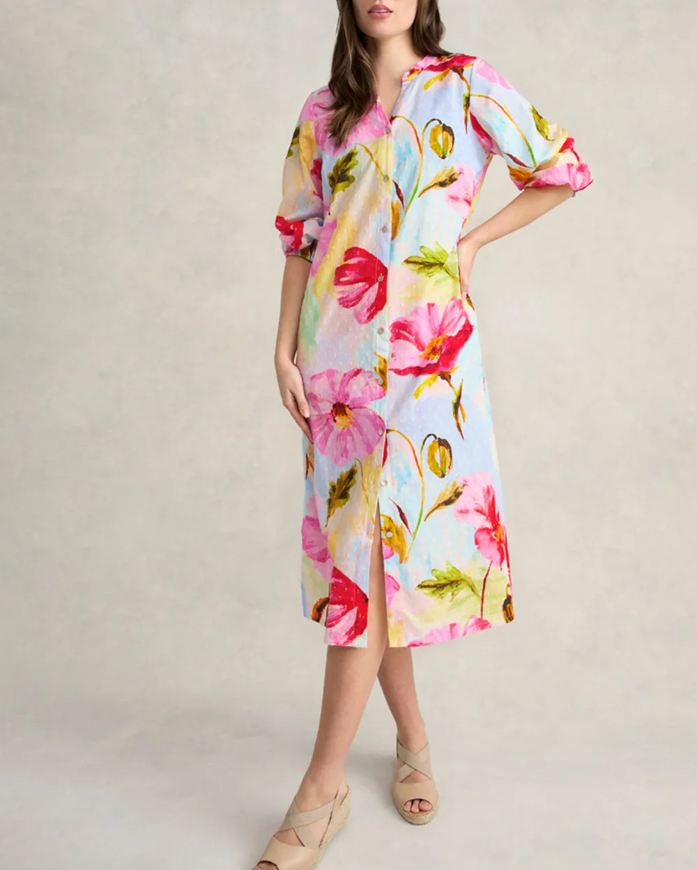 Printed Cotton Shirt Dress