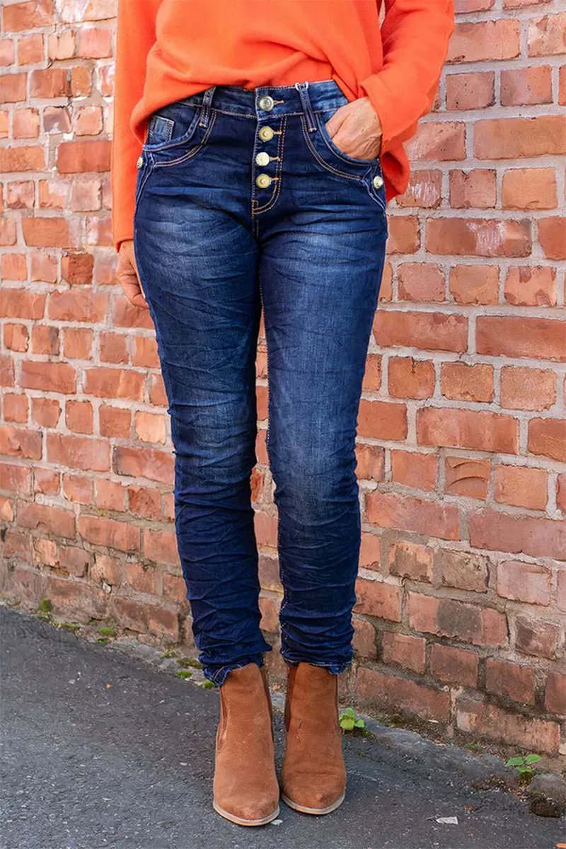 Button Up High Rise Skinny Jeans