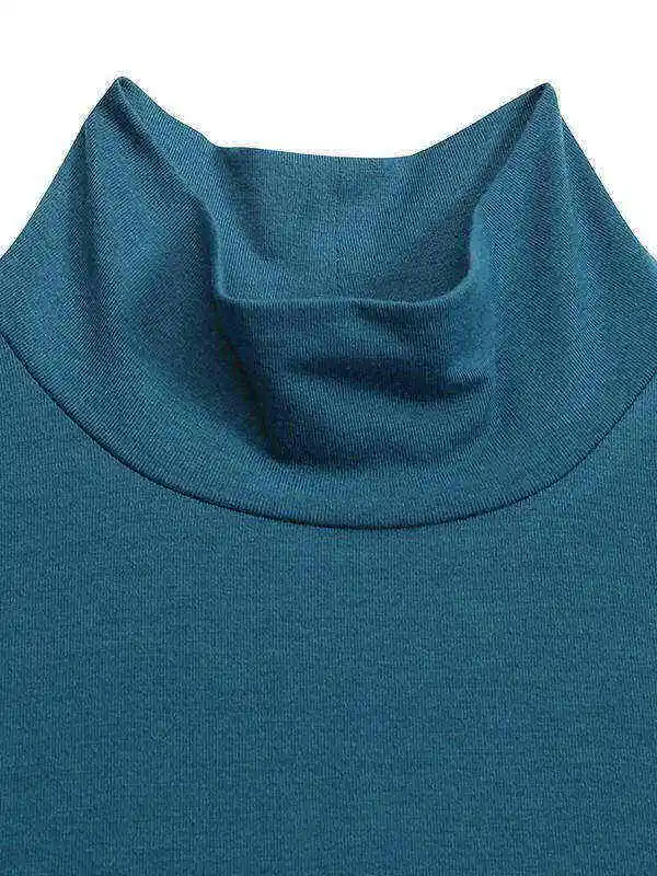 Casual Loose 4 Colors High-Neck Long Sleeves Maxi Dress