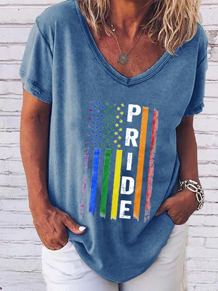 Women'S  Pride V-Neck Short-Sleeved T-Shirt