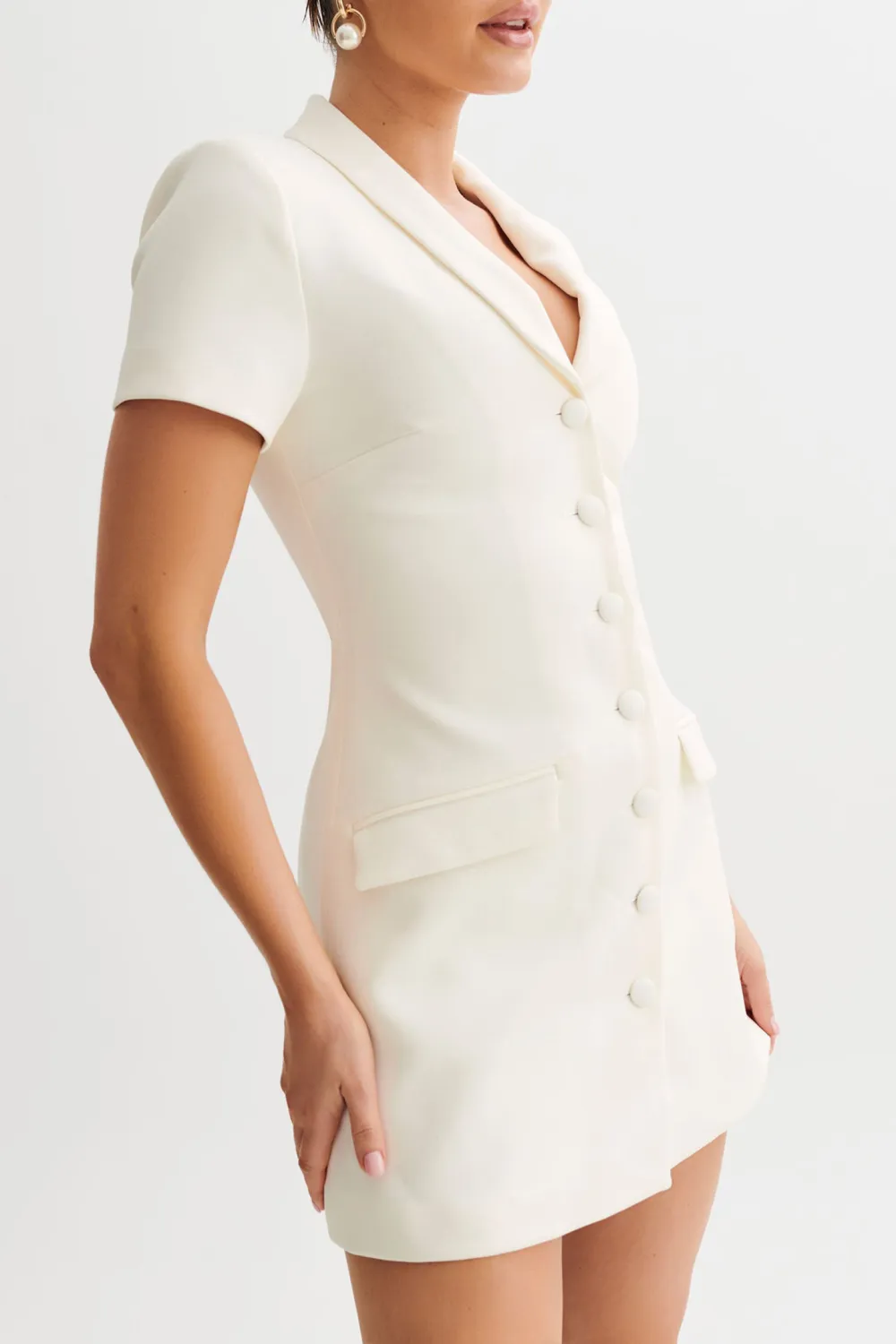 Collared Suiting Mini Dress