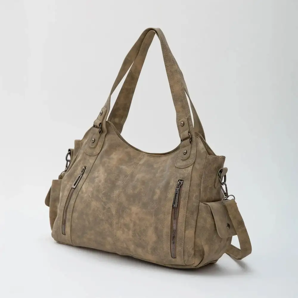 Pocket Front Leather Crossbody Bag